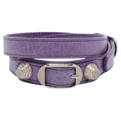 Balenciaga Purple Leather Triple Tour Bracelet