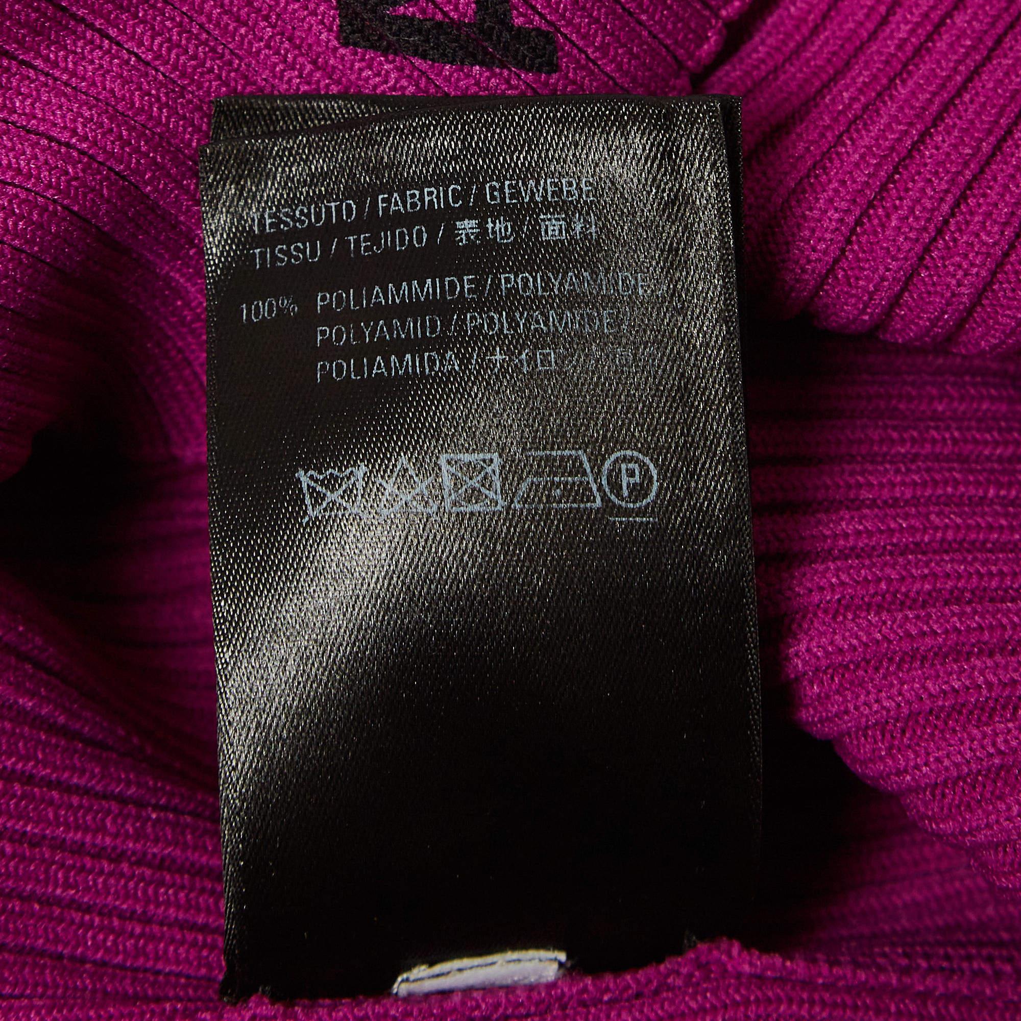 Balenciaga Purple Logo Print Rib Knit Full Sleeve T-Shirt S For Sale 2