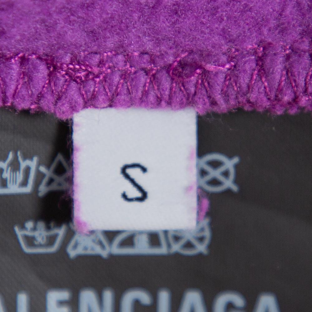 Women's Balenciaga Purple Logo Printed Cotton Hoodie S