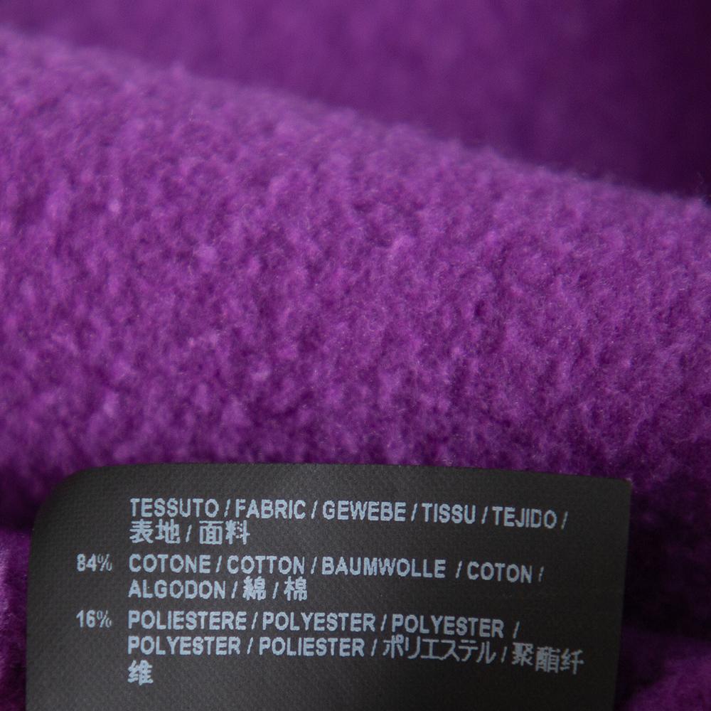 Balenciaga Purple Logo Printed Cotton Hoodie S 1