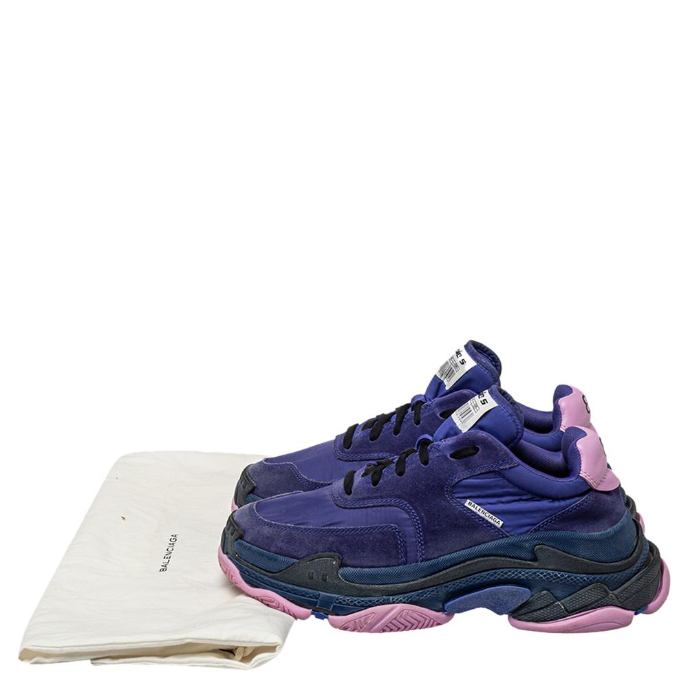 Balenciaga Purple Neoprene And Suede Triple -S Sneakers Size 40 1