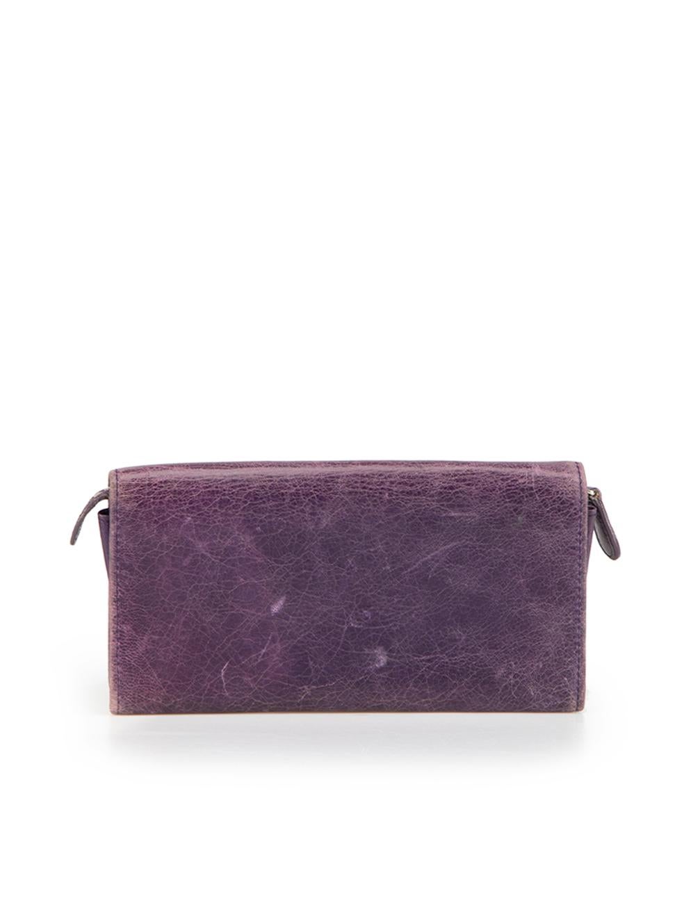 Gray Balenciaga Purple Raisin Leather Giant 12 Wallet