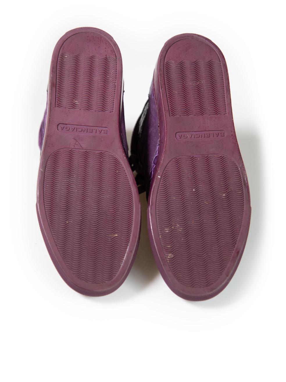Women's Balenciaga Purple Suede & Crocodile High Top Trainers Size IT 38