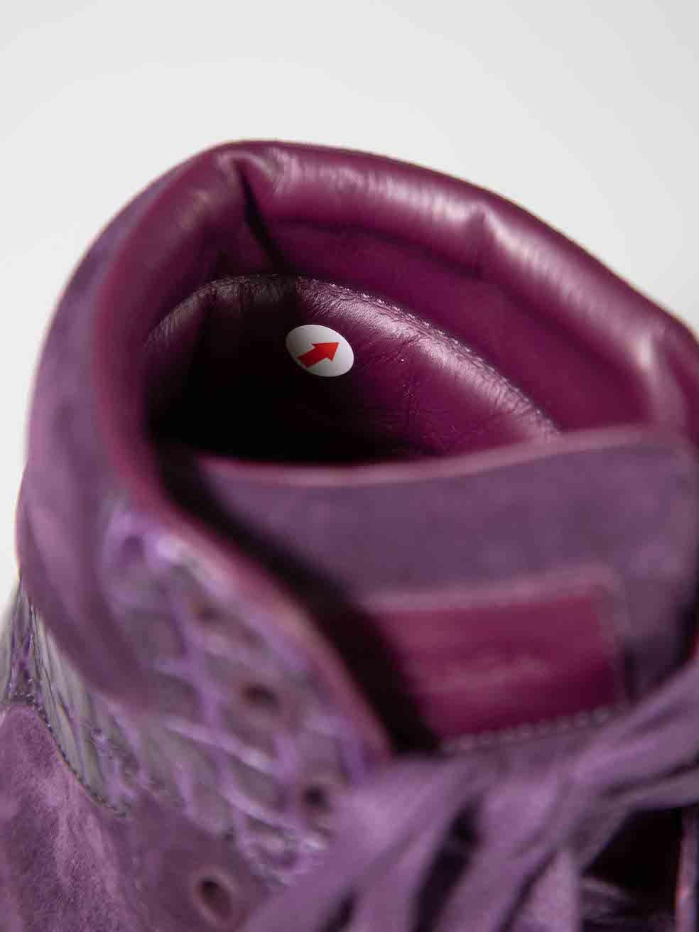 Balenciaga Purple Suede & Crocodile High Top Trainers Size IT 38 3