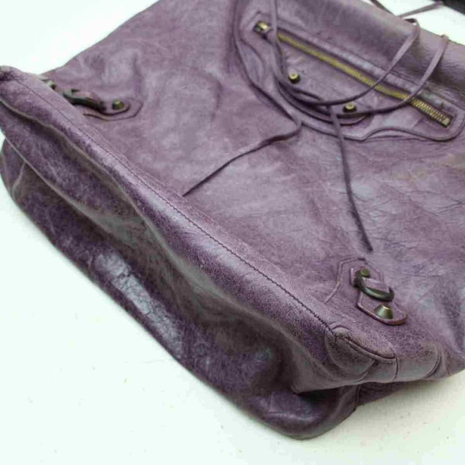 Balenciaga Purple The Day Leather Hobo Bag 867054 1