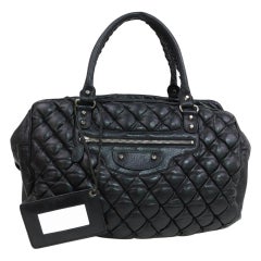 Balenciaga Quilted Boston 870741 Black Leather Satchel