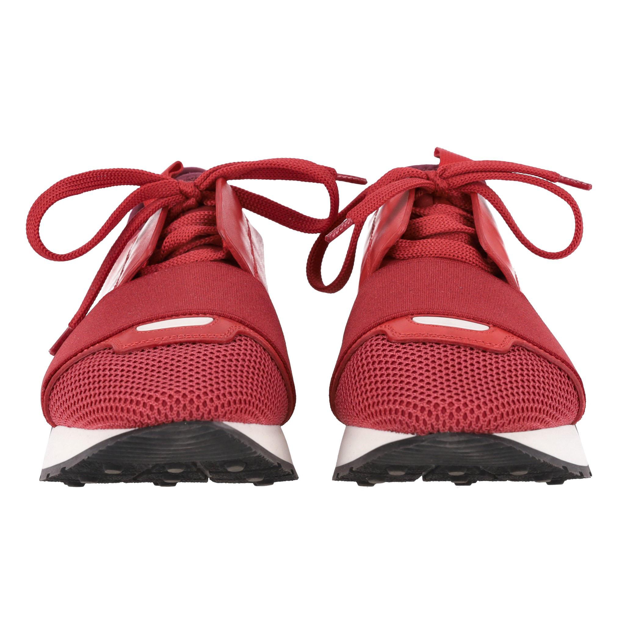 Zapatillas de piel y ante Balenciaga Race Runner Rojo en venta