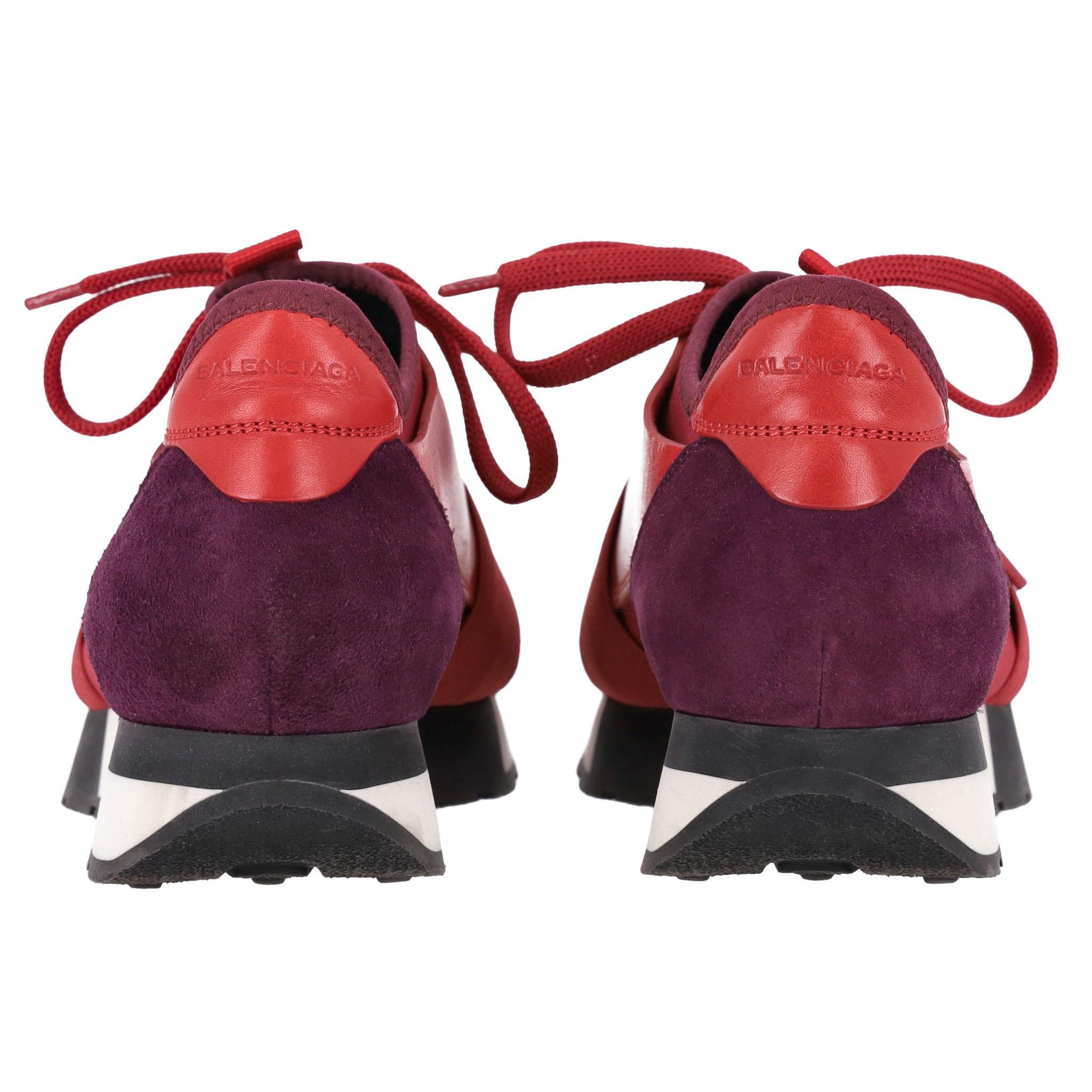 De las mujeres Zapatillas de piel y ante Balenciaga Race Runner en venta