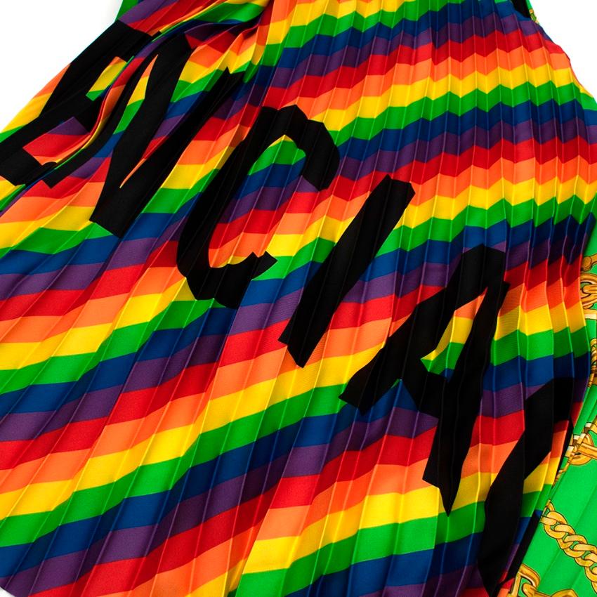 Black Balenciaga Rainbow Scarf Pleated Skirt - Size US 8