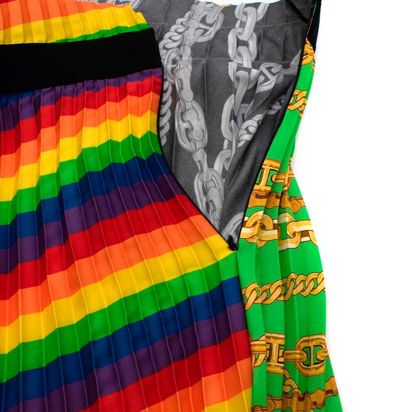 Balenciaga Rainbow Scarf Pleated Skirt - Size US 8 In New Condition In London, GB