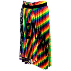 Balenciaga Rainbow Scarf Pleated Skirt - Size US 8