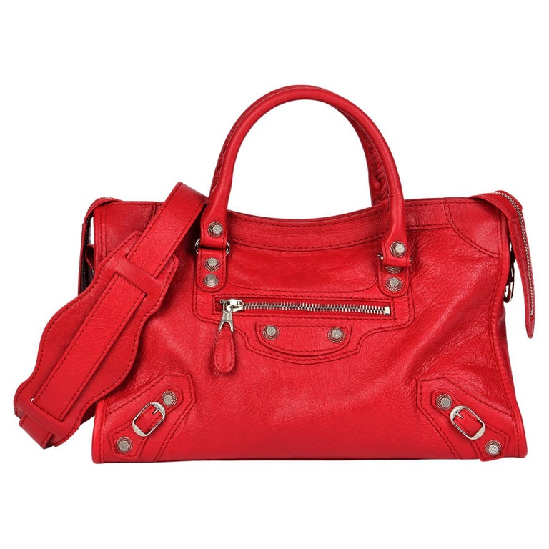 BALENCIAGA Red Aged Lambskin Small City Bag at 1stDibs | balenciaga city red,  red balenciaga bag, balenciaga red bag