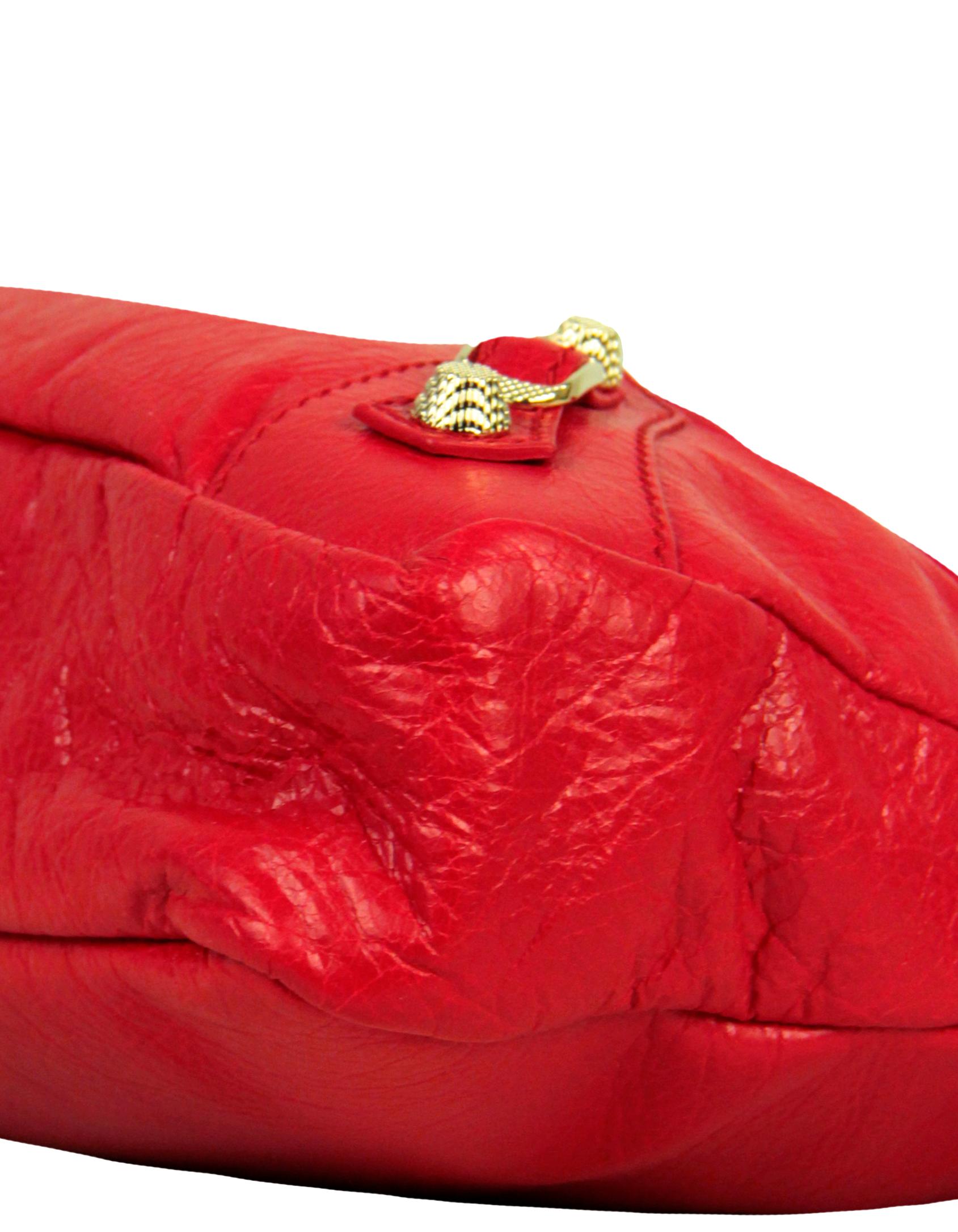 Balenciaga Red Agneau Lambskin Leather Giant 12 Town Messenger Bag rt. $1, 895 1