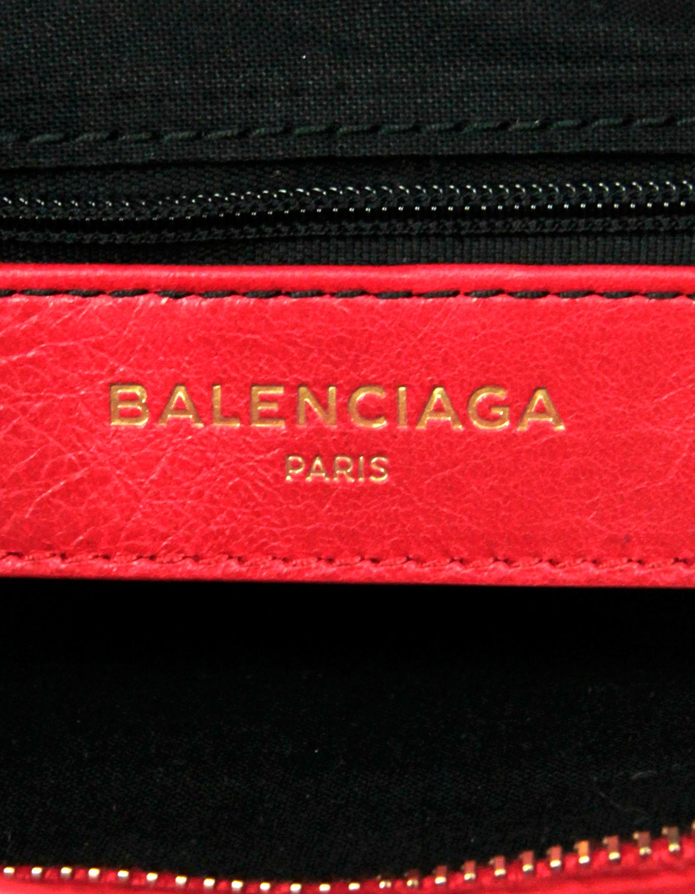 Balenciaga Red Agneau Lambskin Leather Giant 12 Town Messenger Bag rt. $1, 895 3