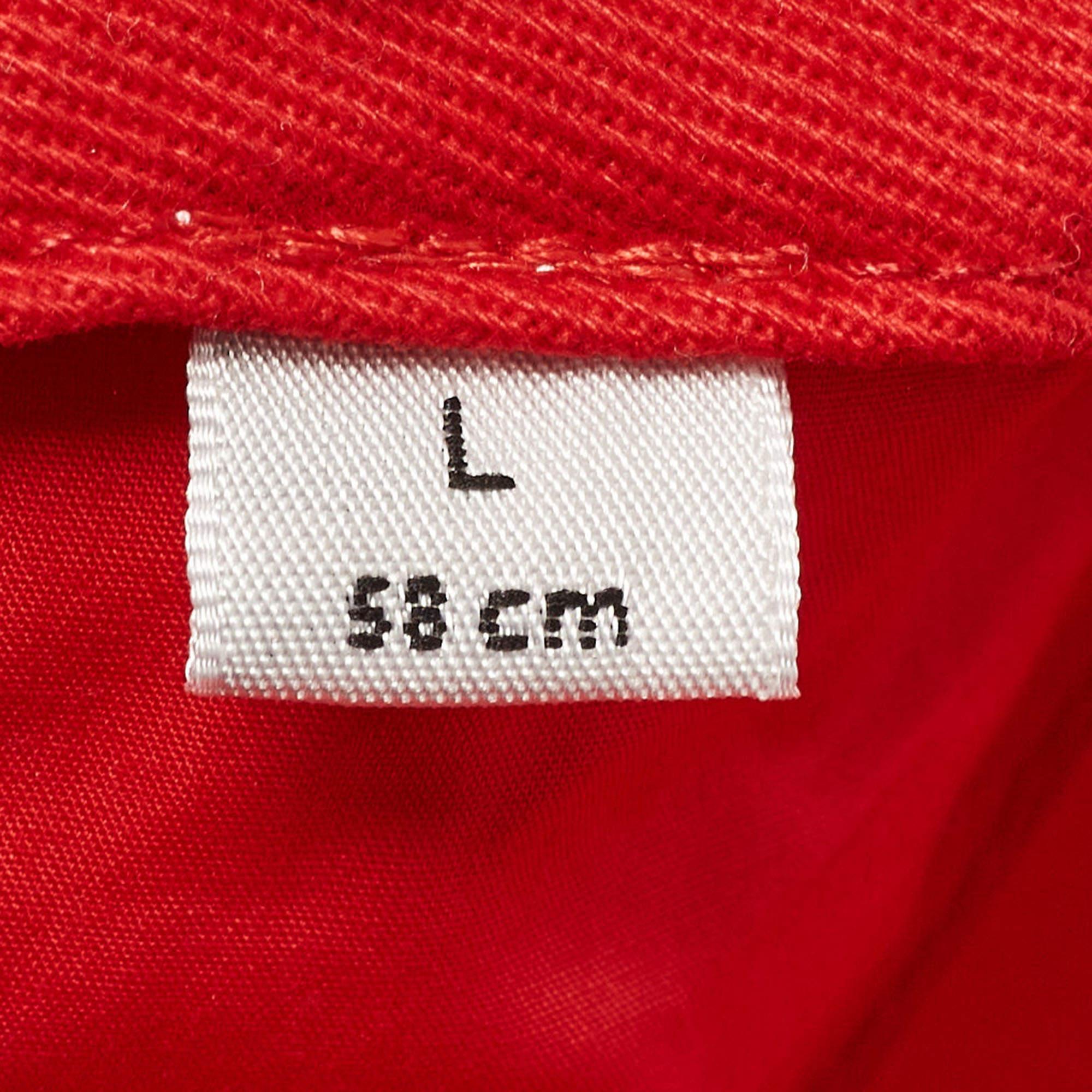 Balenciaga Red BB Logo Embroidered Cotton Baseball Hat L 2