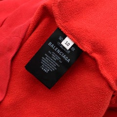 Balenciaga Red Embroidered Logo Sweatshirt S 10