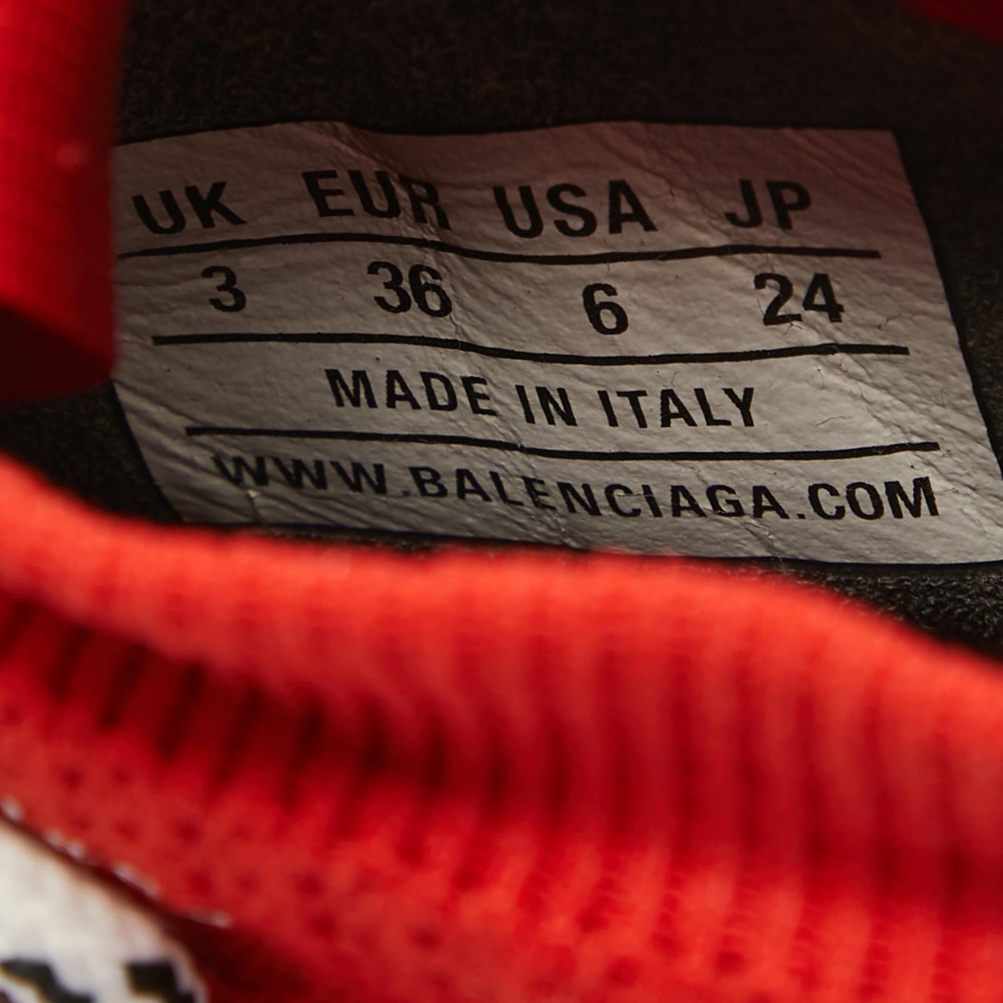 Balenciaga Red Knit Fabric Speed High Top Sneakers Size 36 1