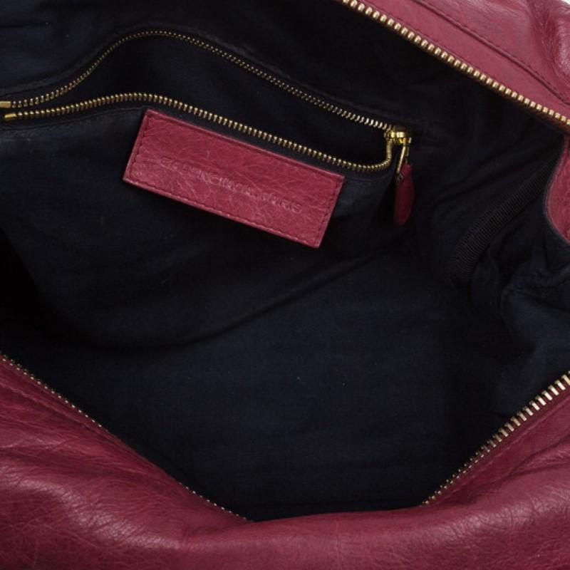 Balenciaga Red Lambskin Giant City Bag 4