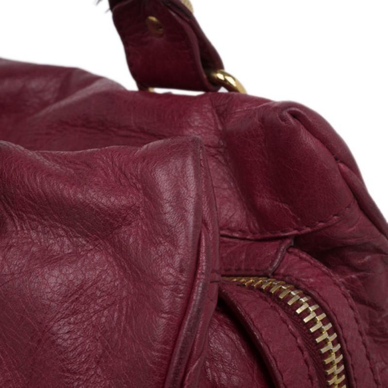 Women's Balenciaga Red Lambskin Giant City Bag