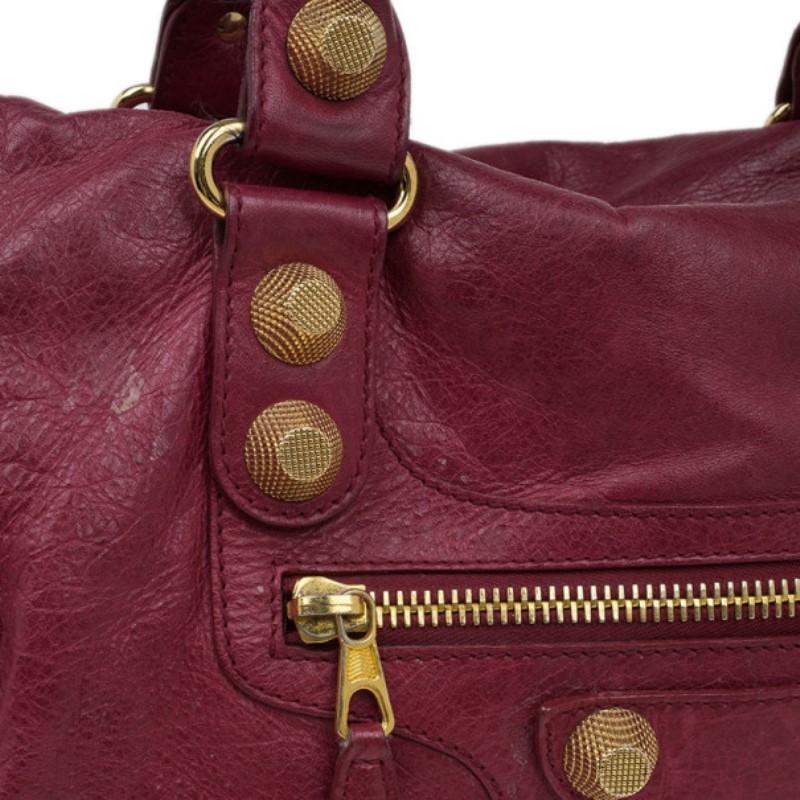 Balenciaga Red Lambskin Giant City Bag 2