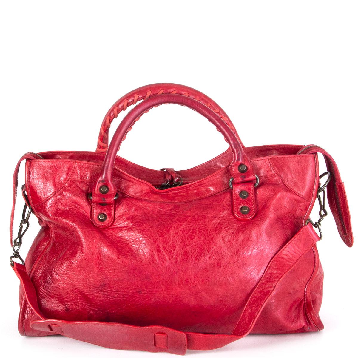 BALENCIAGA red leather CLASSIC CITY MEDIUM Bag at 1stDibs | red ...