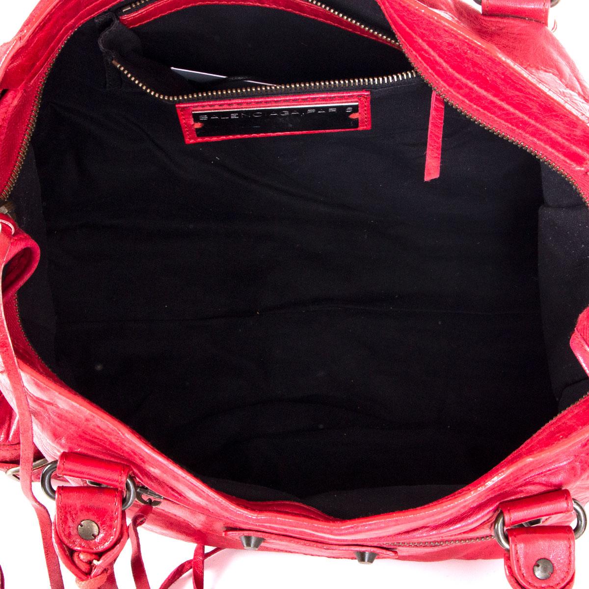 balenciaga red city bag