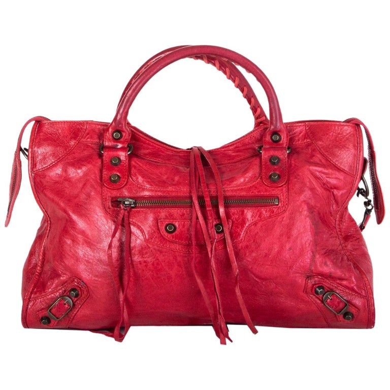 BALENCIAGA red leather CLASSIC CITY MEDIUM Bag at 1stDibs | red balenciaga  bag, balenciaga city bag red, balenciaga red city bag