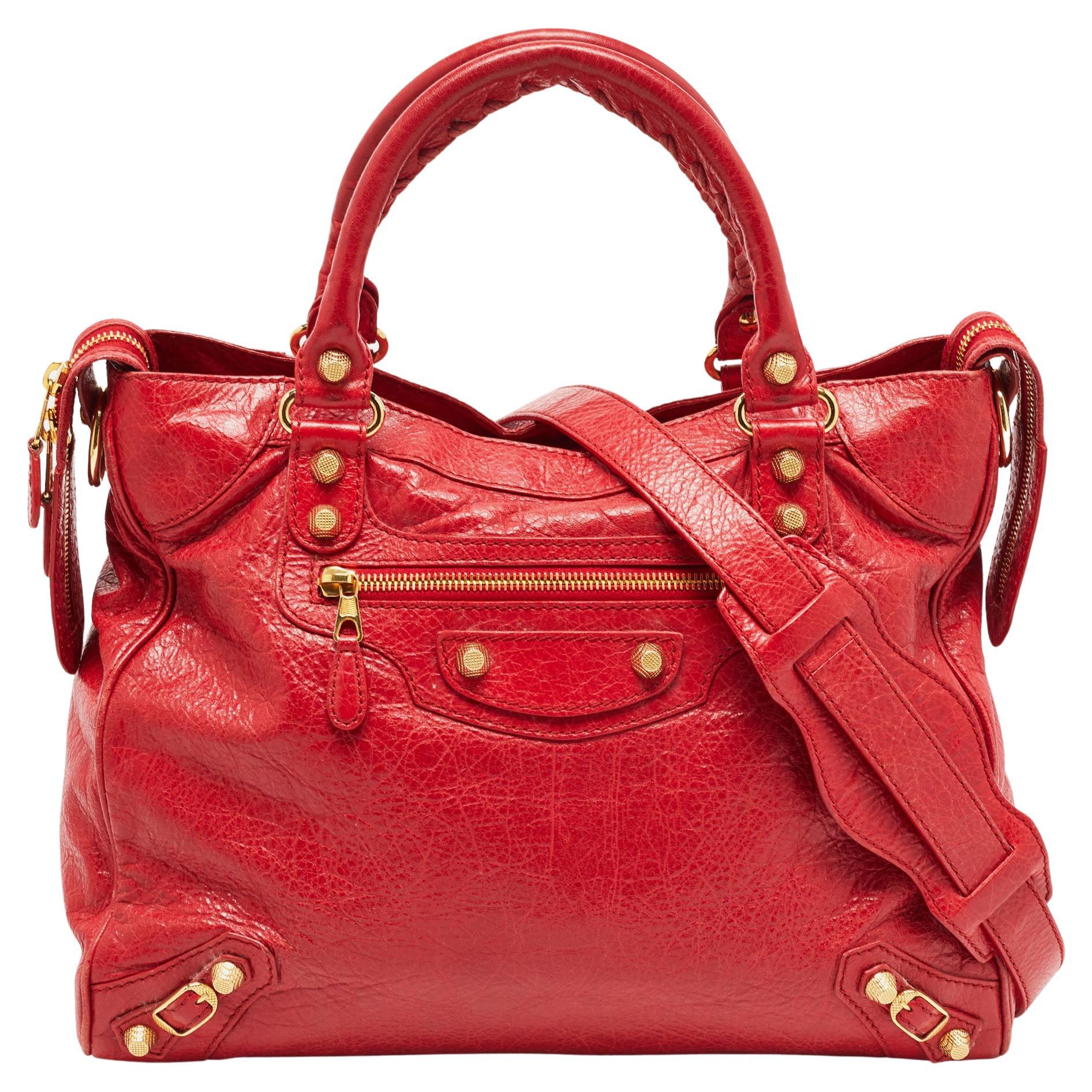 Balenciaga Red Leather Classic Velo RGH Tote For Sale at 1stDibs