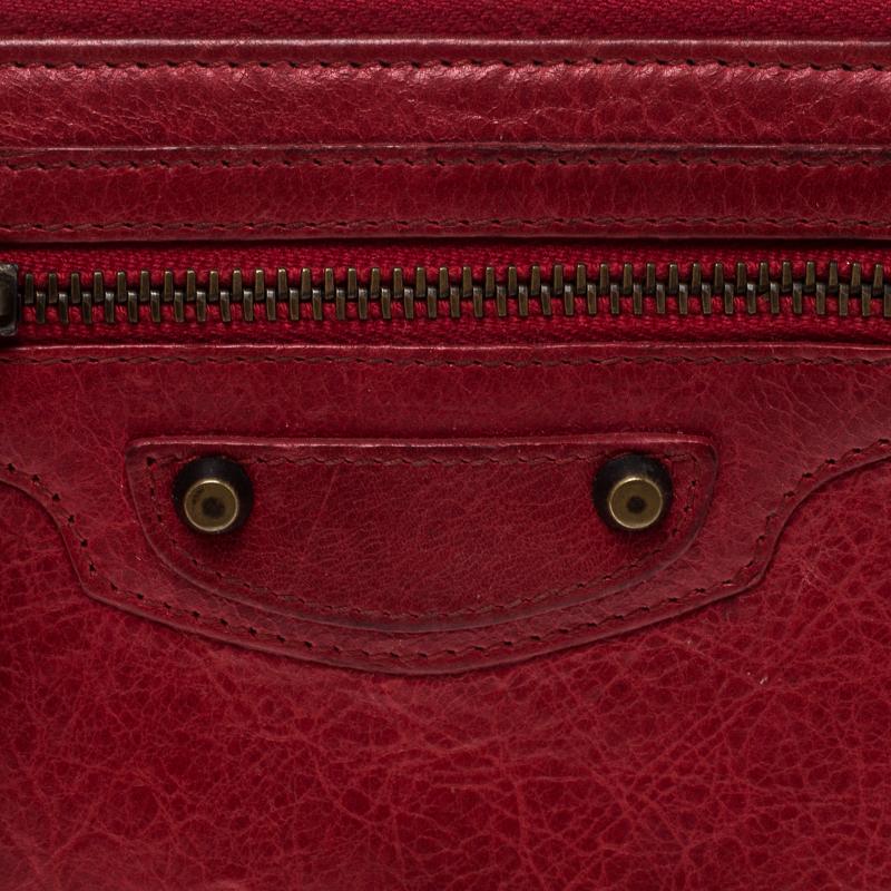 Balenciaga Red Leather Continental Zip Around Wallet 2