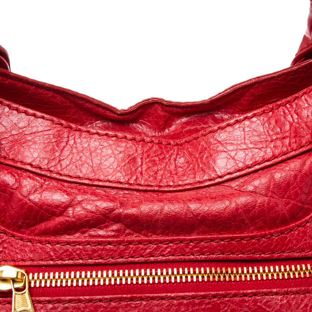 Women's Balenciaga Red Leather GGH Motorcycle First Bag