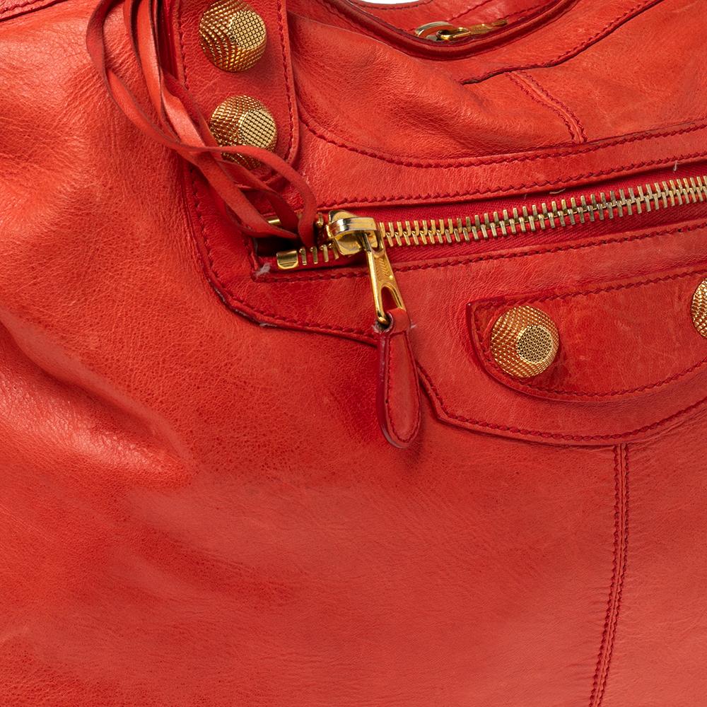 Balenciaga Red Leather Giant 21 Gold Hardware RTT Bag 6