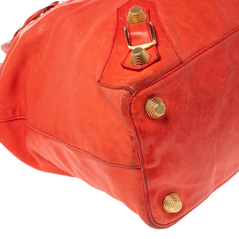 Balenciaga Red Leather Giant 21 Gold Hardware RTT Bag 2