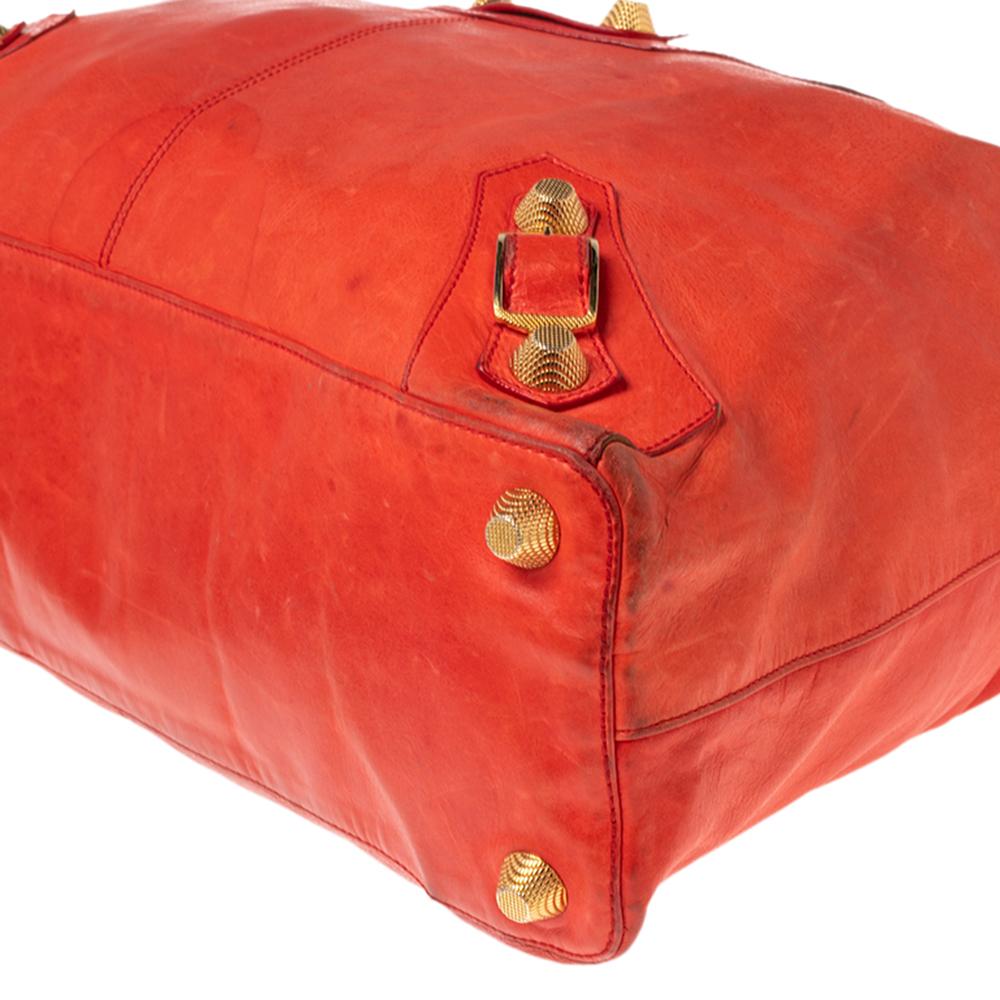 Balenciaga Red Leather Giant 21 Gold Hardware RTT Bag 3