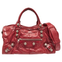 Balenciaga Red Leather GSH Part Time Tote