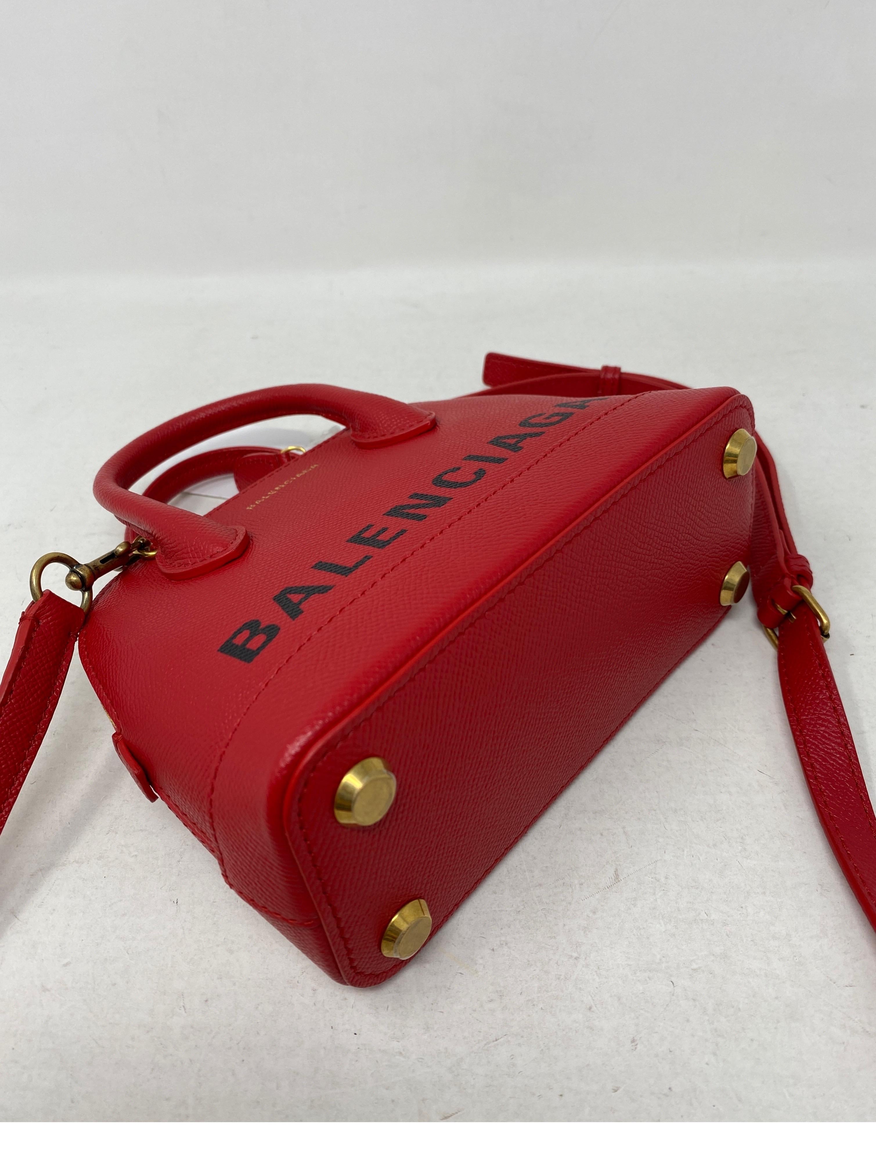 Balenciaga Red Leather Mini Bag In Excellent Condition In Athens, GA