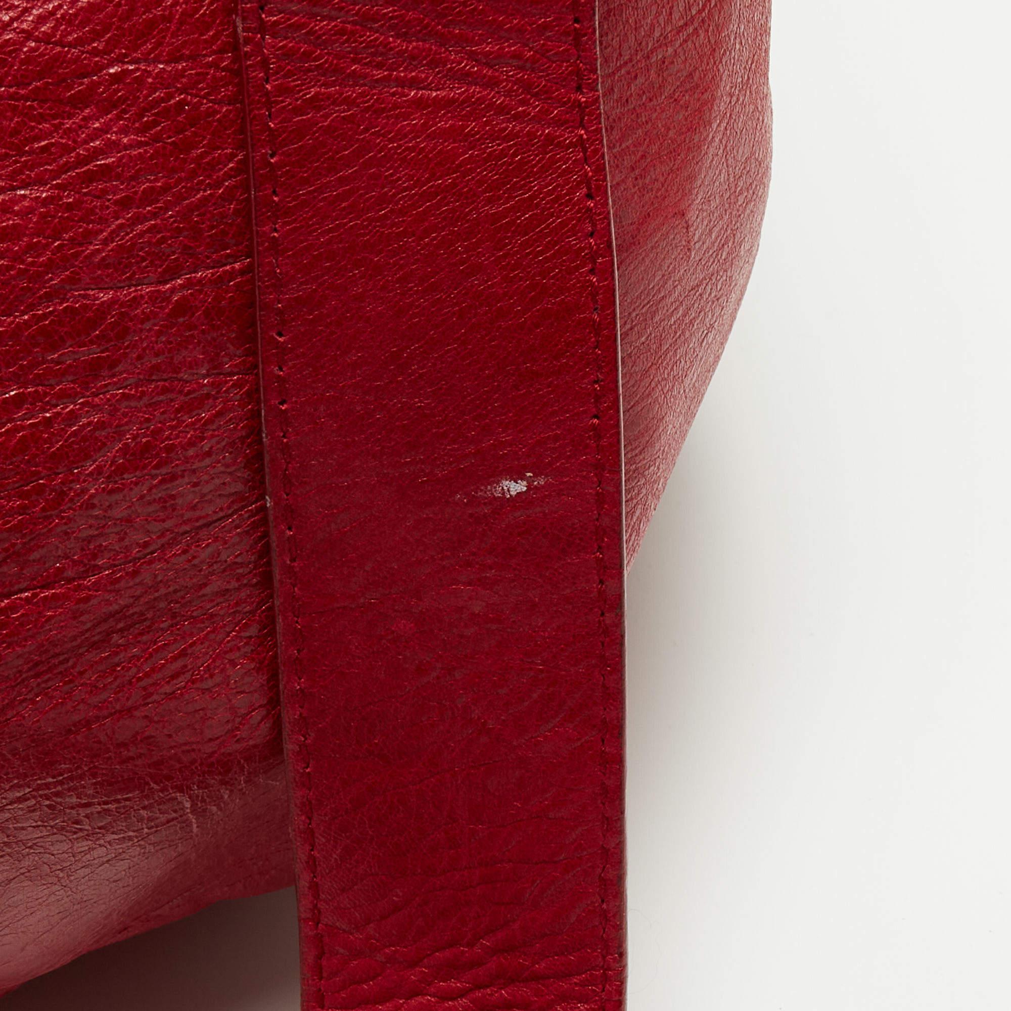 Balenciaga Red Leather Mini RGH PomPon Bag 6