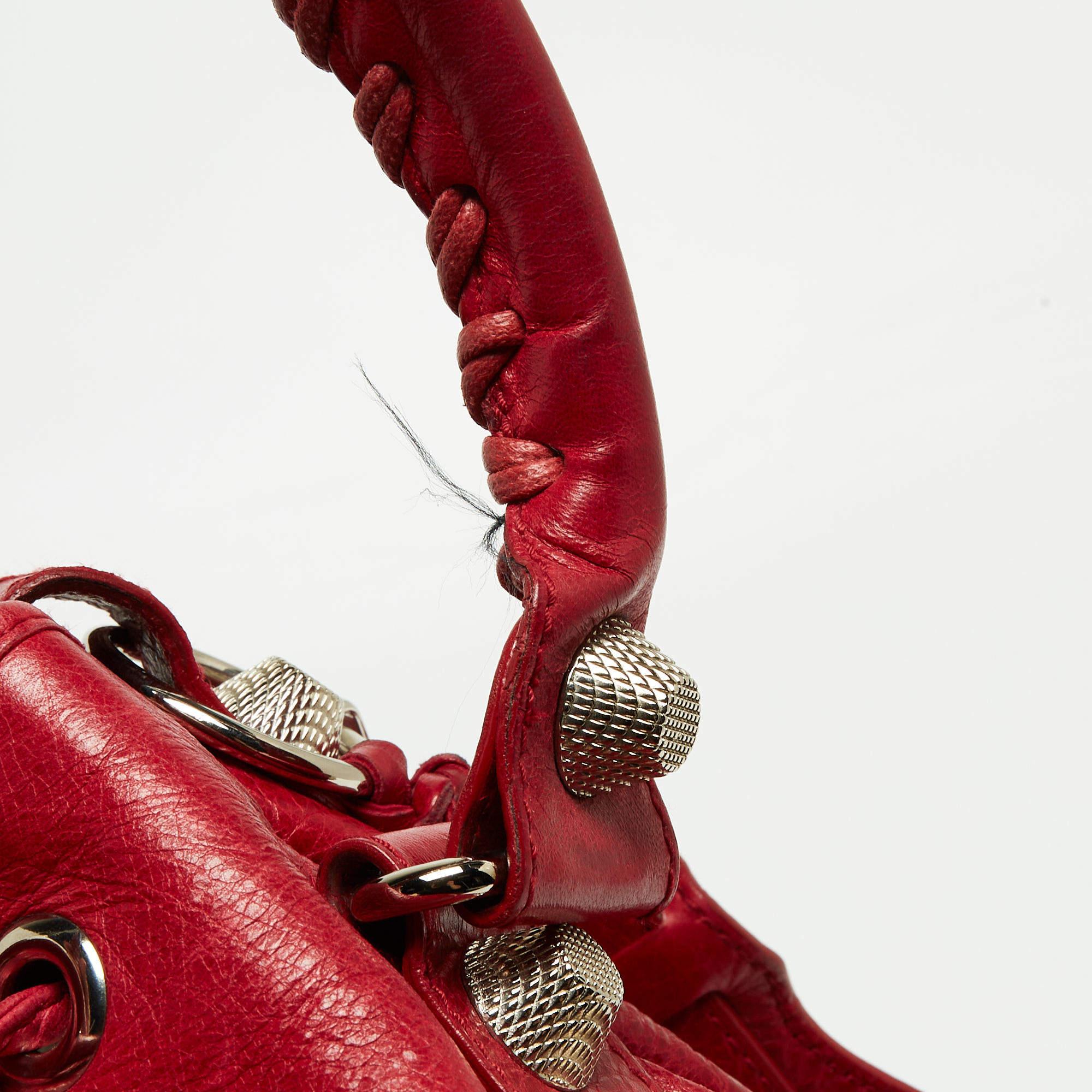 Balenciaga Red Leather Mini RGH PomPon Bag 7