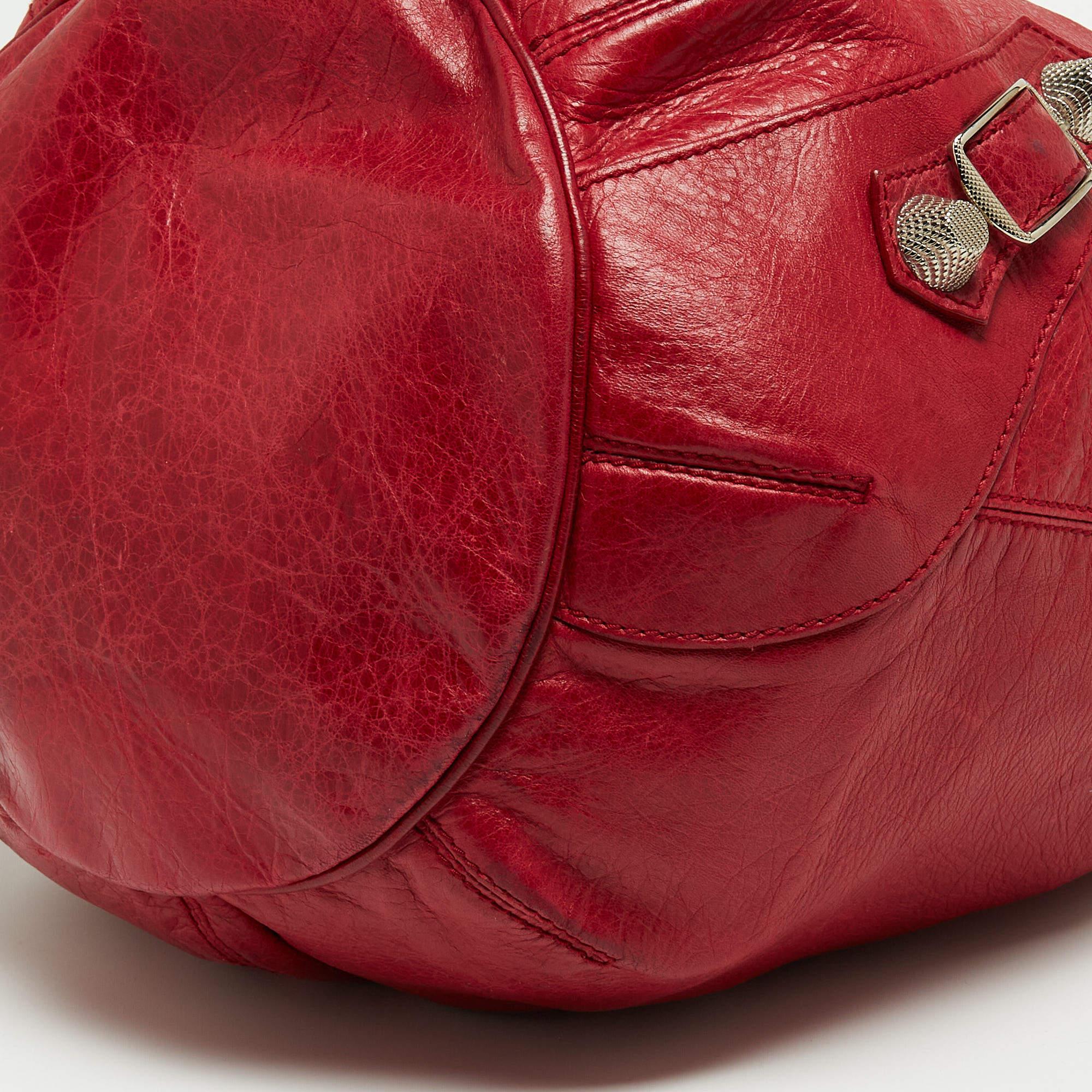Balenciaga Red Leather Mini RGH PomPon Bag 8