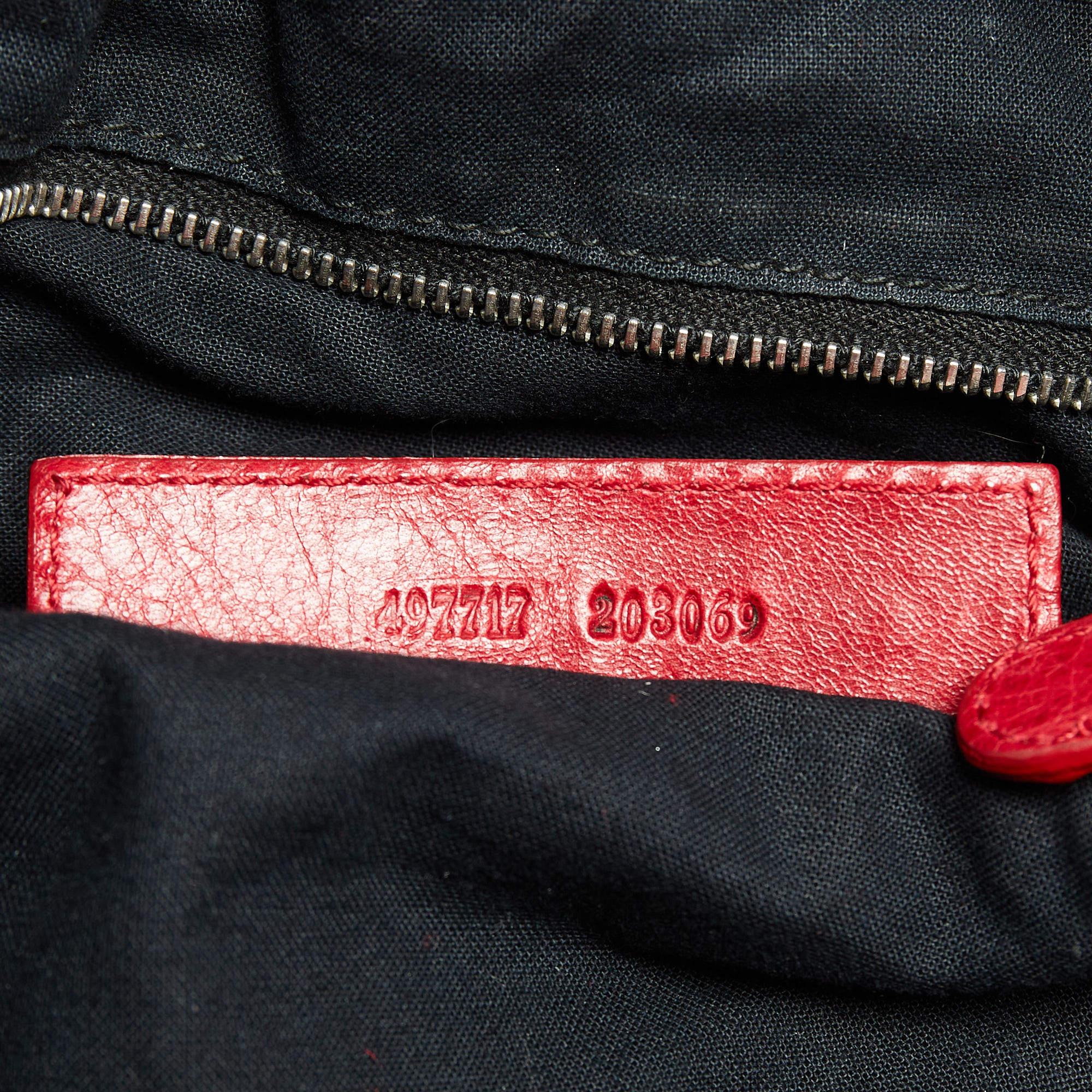Balenciaga Red Leather Mini RGH PomPon Bag 12