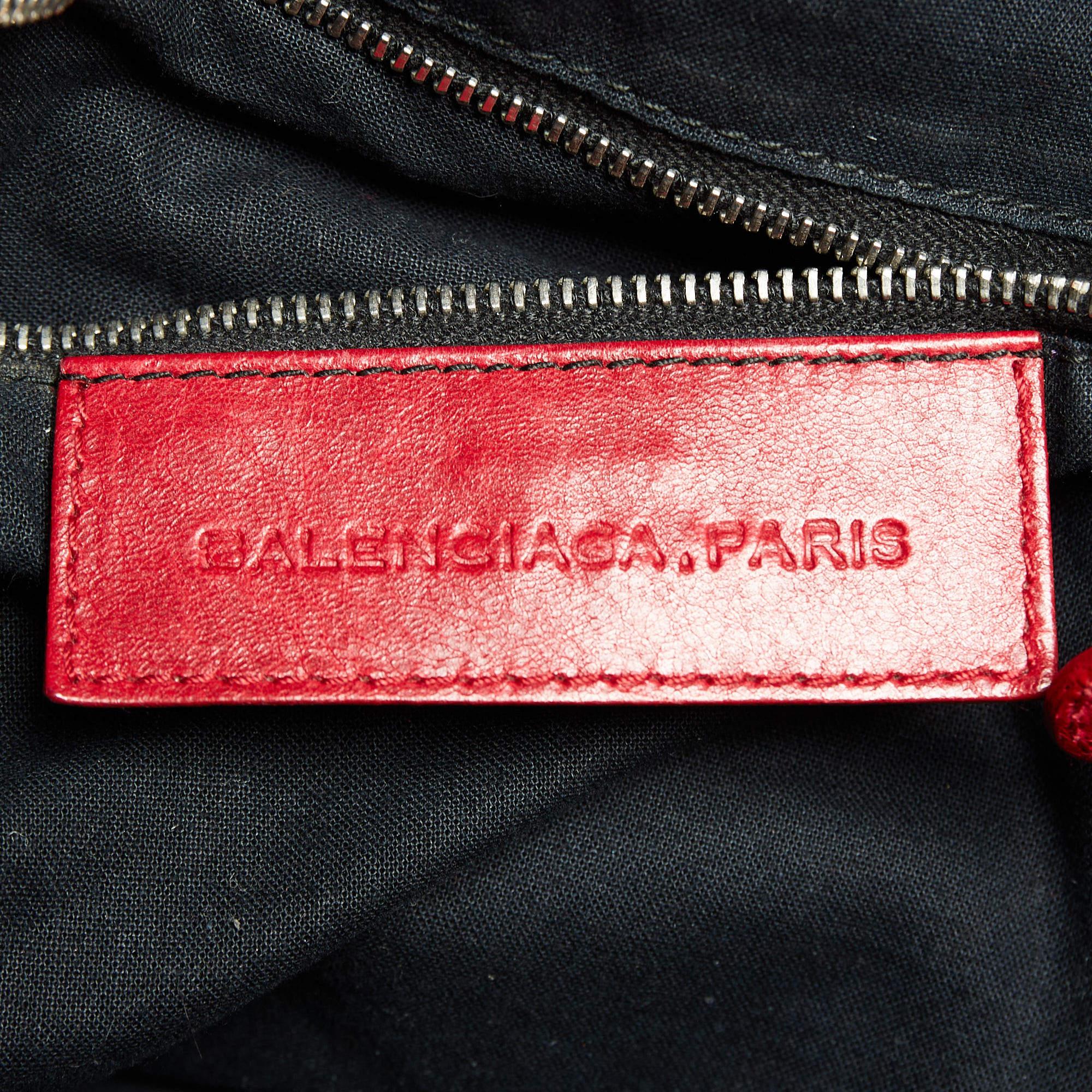 Balenciaga Red Leather Mini RGH PomPon Bag 13
