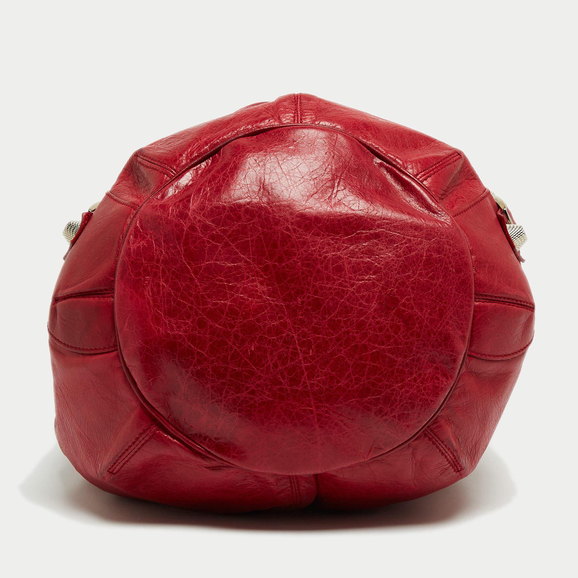 Balenciaga Red Leather Mini RGH PomPon Bag 1