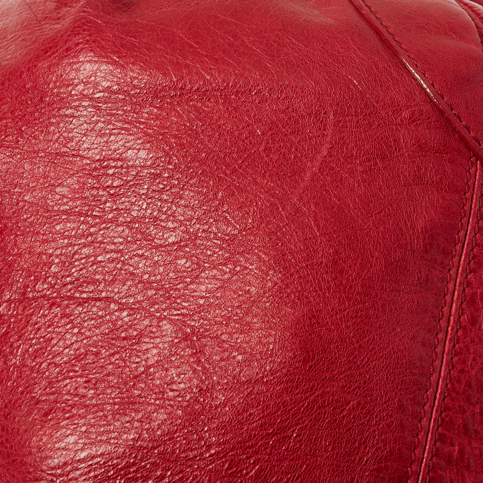 Balenciaga Red Leather Mini RGH PomPon Bag 2