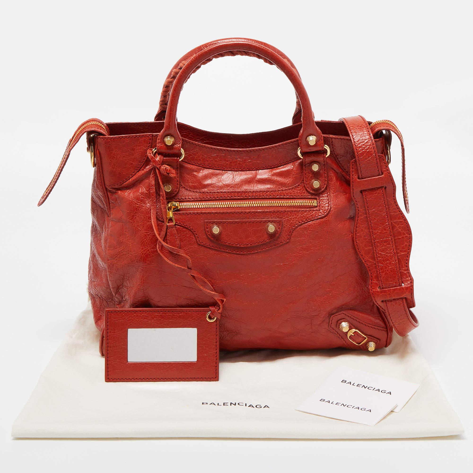 Balenciaga Red Leather Motocross Classic City Bag 8