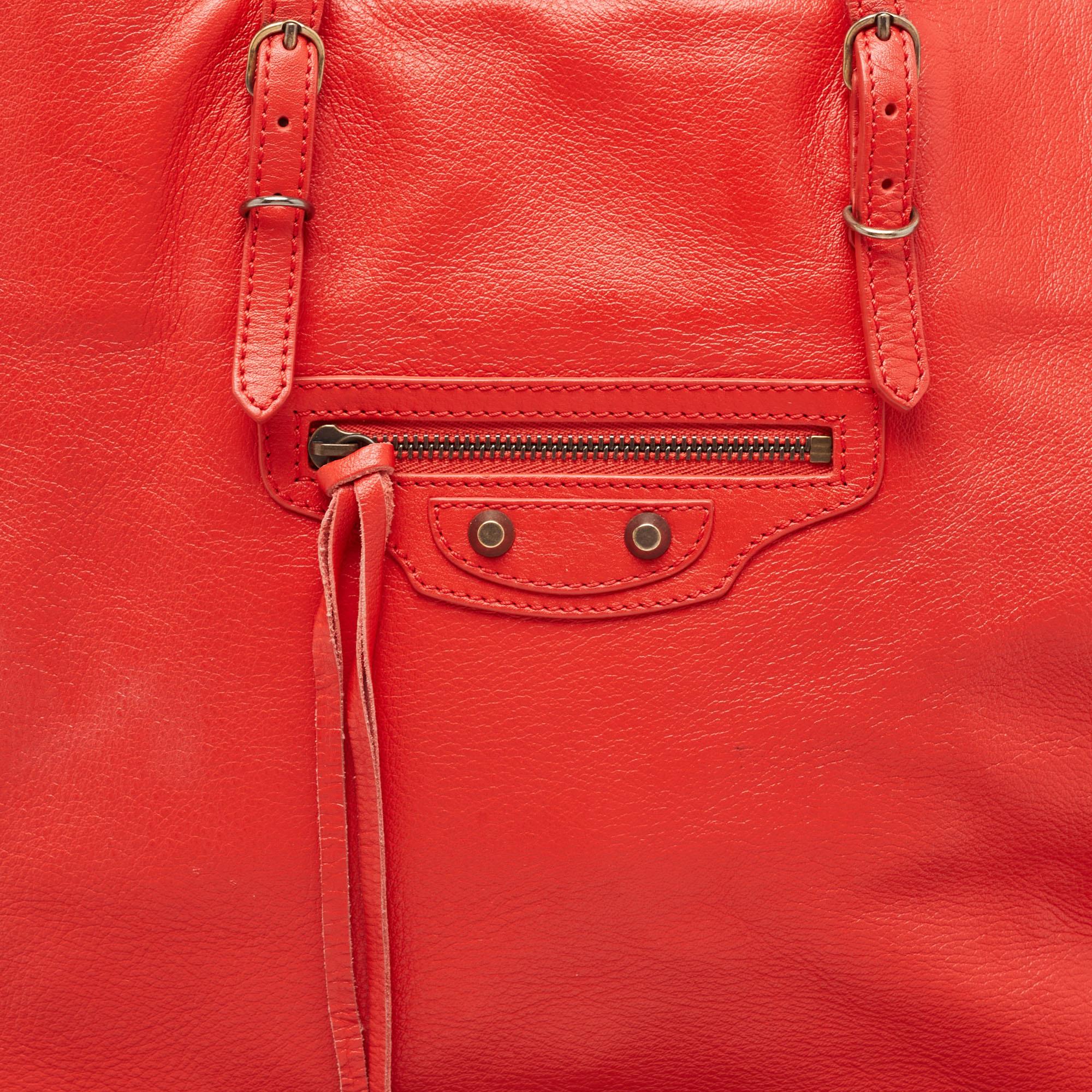 Balenciaga Red Leather Papier A4 Tote 1