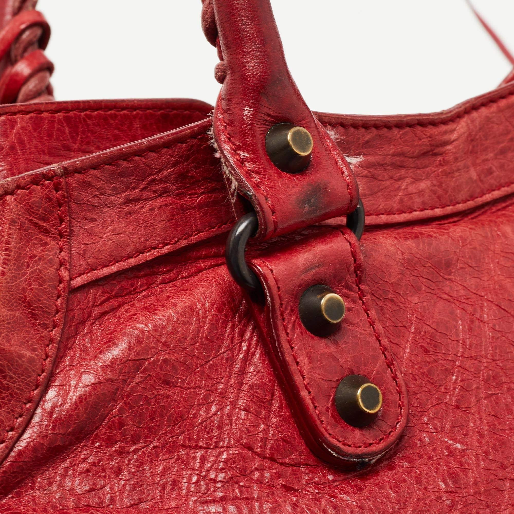 Balenciaga Red Leather RH City Bag 11