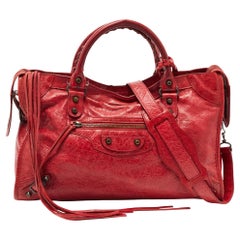 Balenciaga Red Leather RH City Bag