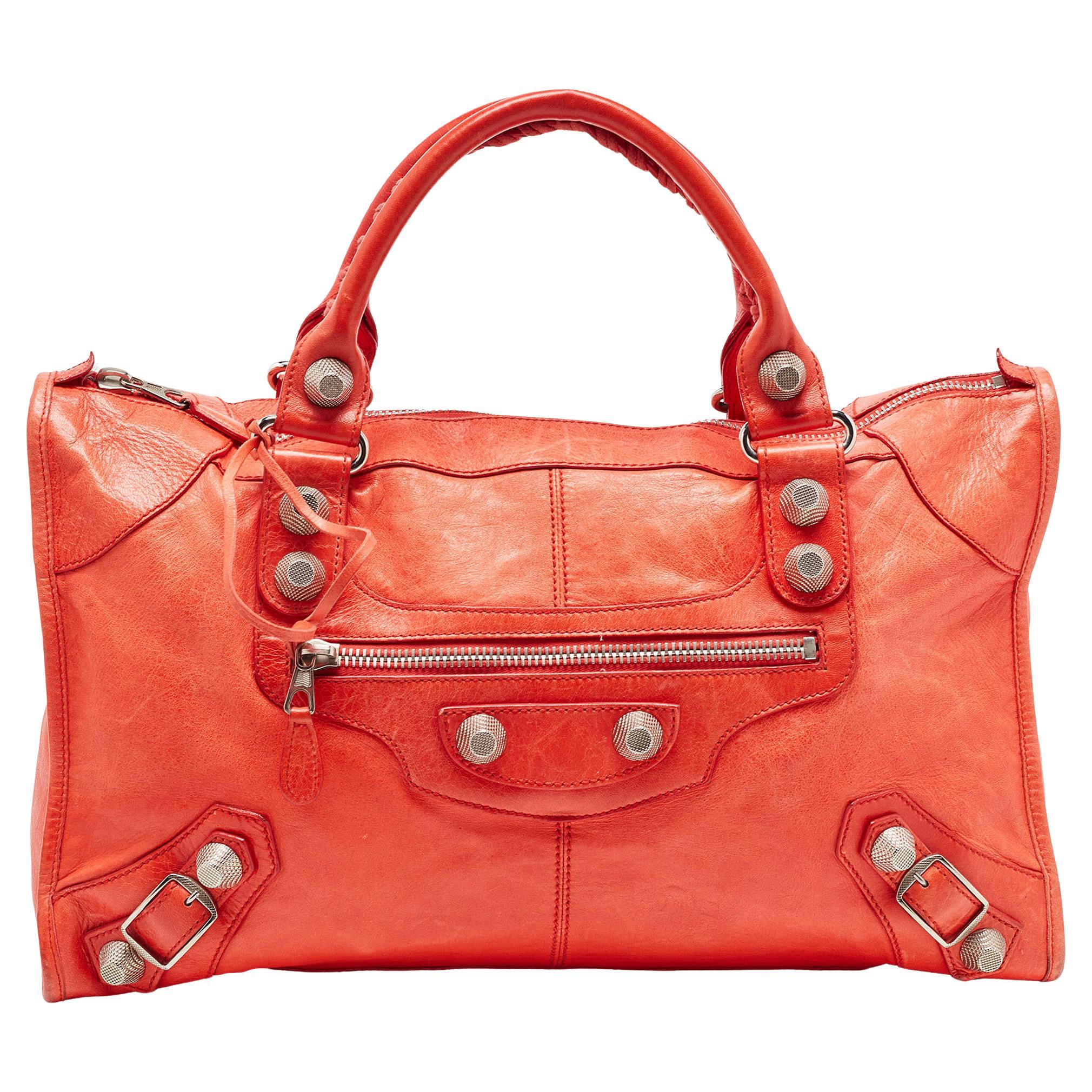 Balenciaga Red Leather SGH Work Tote