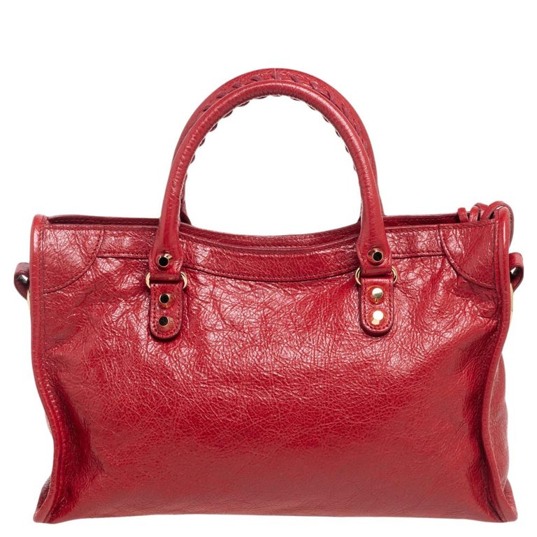 Balenciaga Red Leather Small Classic City Bag at 1stDibs