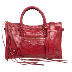 Balenciaga Red Leather Small Classic City Bag