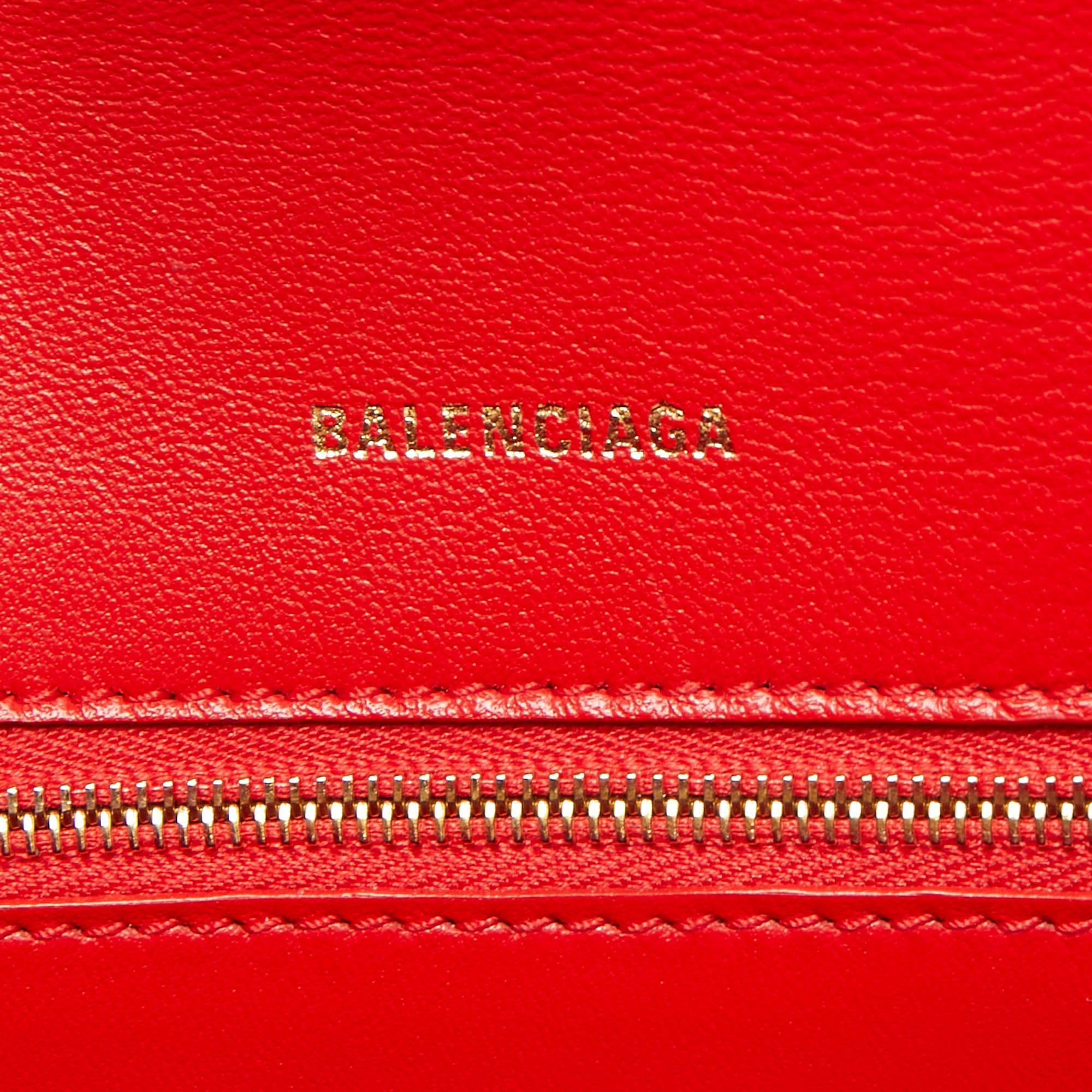 Balenciaga Red Leather Small Hourglass Box Top Handle Bag 1